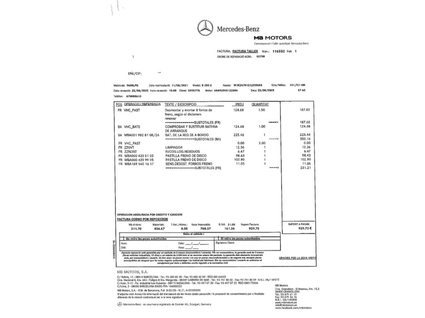 Foto Mercedes Clase B Mercedes-Benz Clase B 200 d (150 CV) PACK AMG