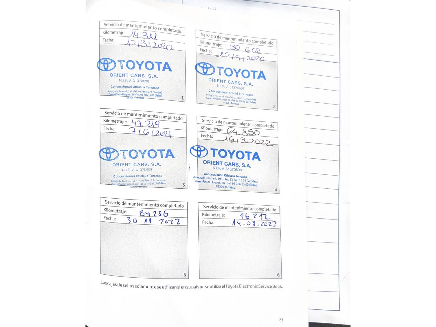 Foto del mantenimiento del Toyota Corolla Toyota Corolla 180H FEEL! E-CVT (180 CV)