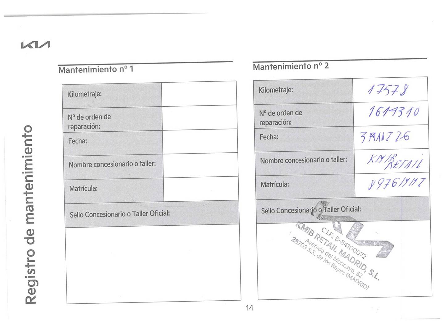 Foto del mantenimiento del KIA XCeed KIA XCeed 1.5 MHEV GT-line DCT (160 CV)