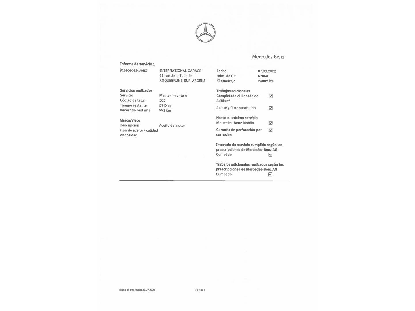 Foto del mantenimiento del Mercedes GLC Coupé Mercedes GLC Coupé 300 de 4Matic (306 CV)