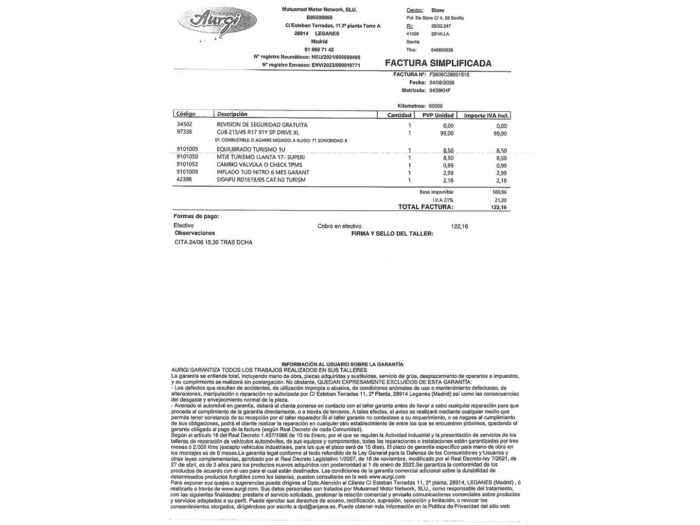Foto del mantenimiento del Opel Corsa Opel Corsa 1.4 Business (90 CV)