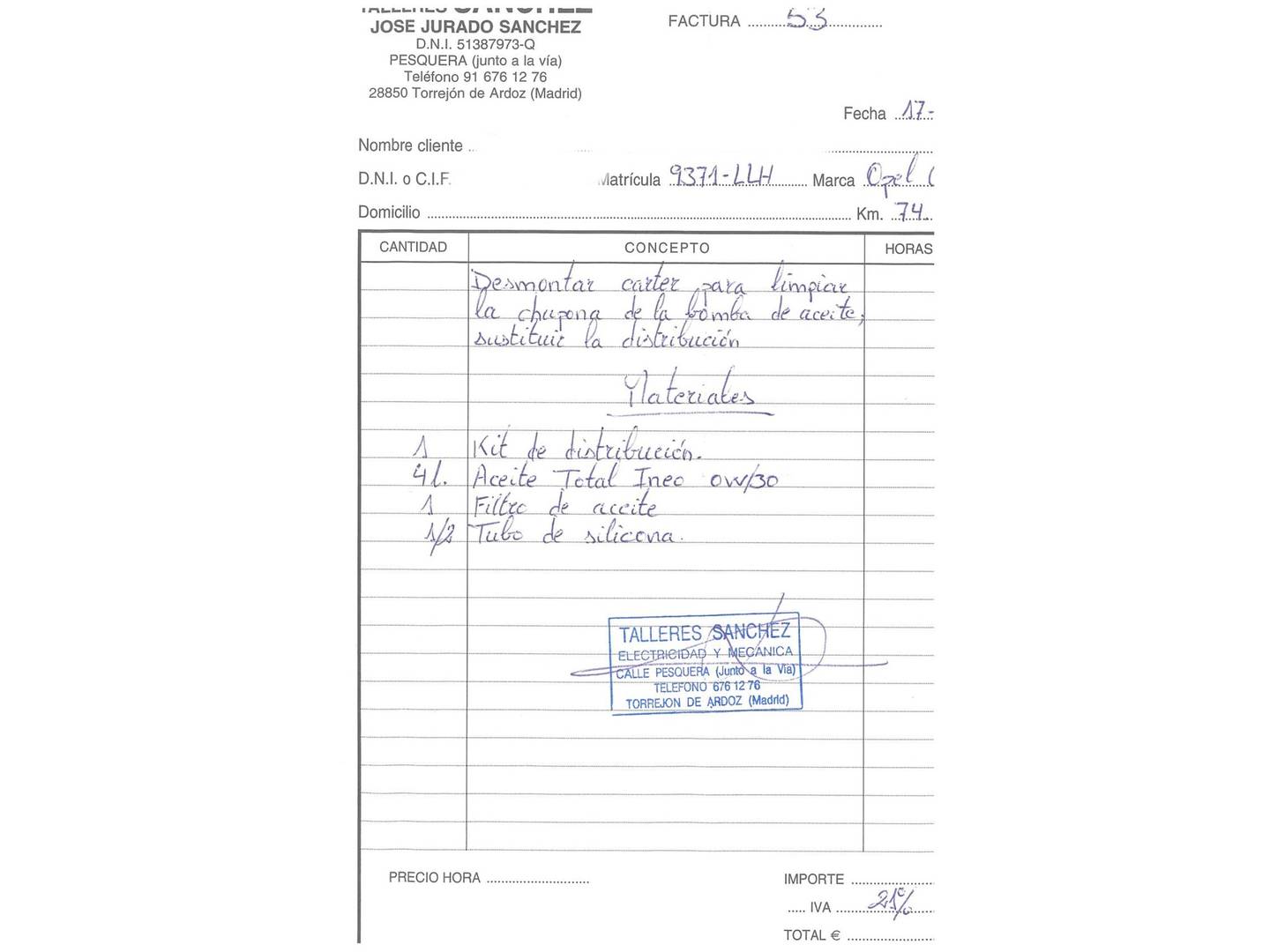 Foto del mantenimiento del Opel Corsa Opel Corsa 1.2 Turbo XHL GS-Line (100 CV)