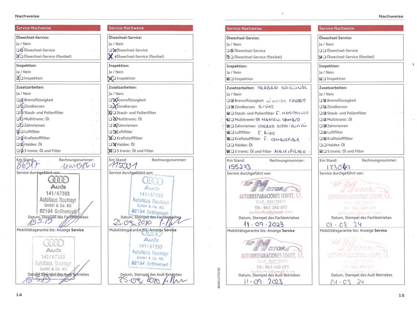 Foto del mantenimiento del Audi A5 Sportback Audi A5 Sportback 2.0 TDI (136 CV) S tronic Pack S-Line
