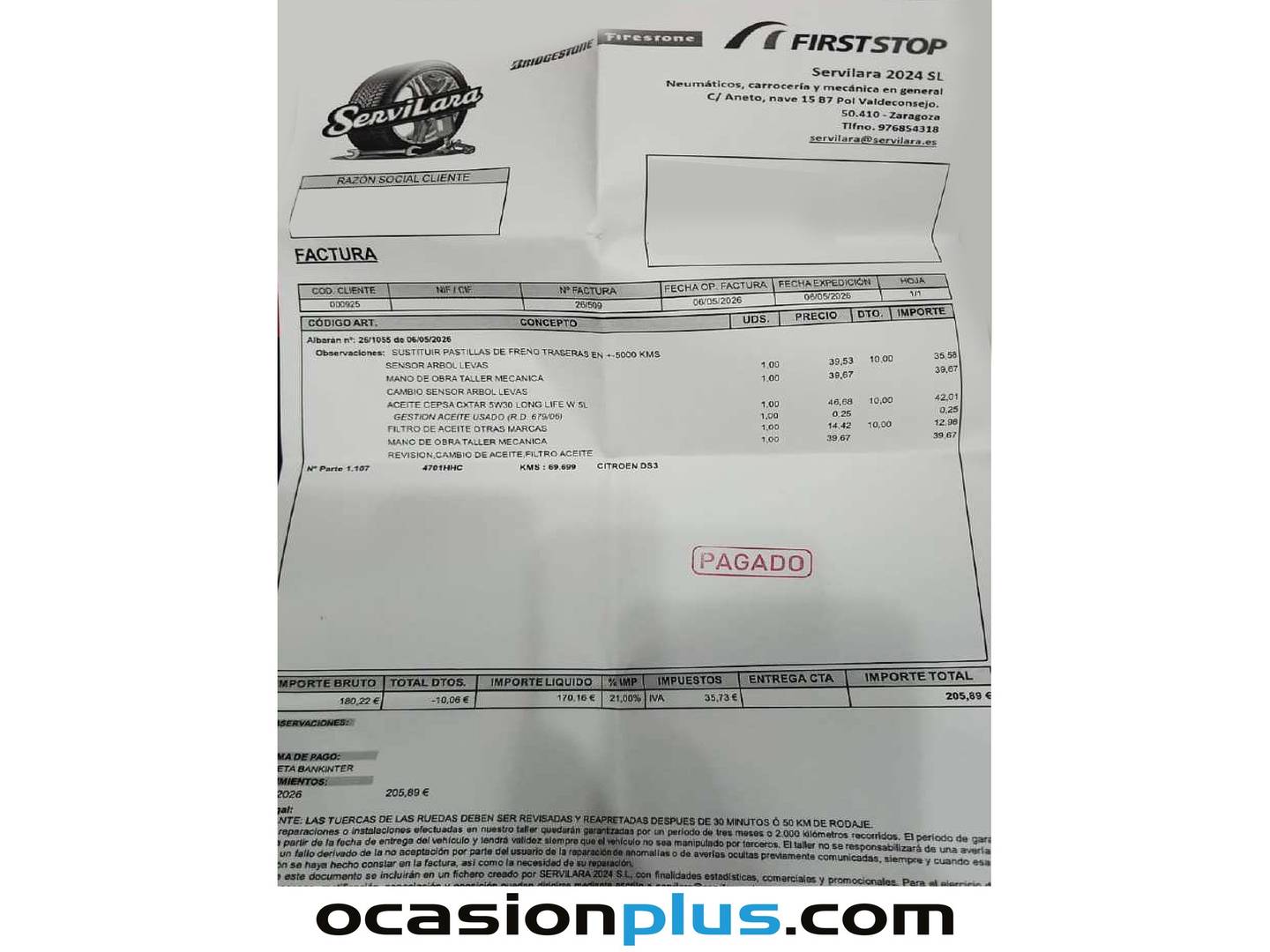Foto del mantenimiento del Citroën DS3 Citroën DS3 VTi 120 Special Edition (120 CV)