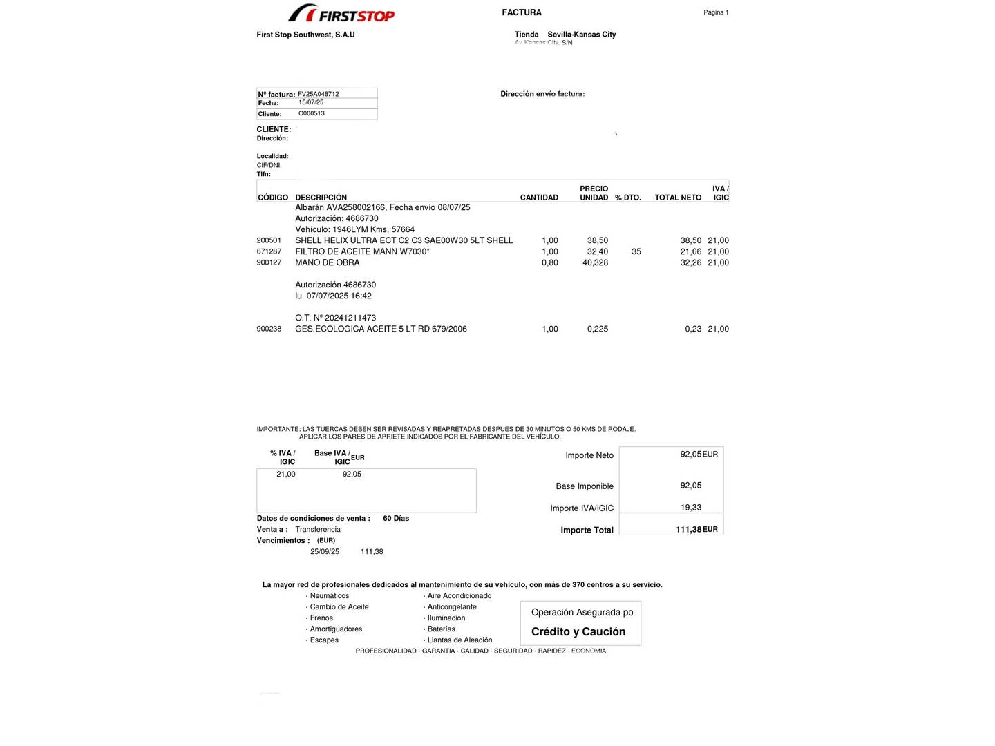 Foto del mantenimiento del Alfa Romeo Stelvio Alfa Romeo Stelvio 2.0 Gasolina Sprint Q4 Auto (200 CV)