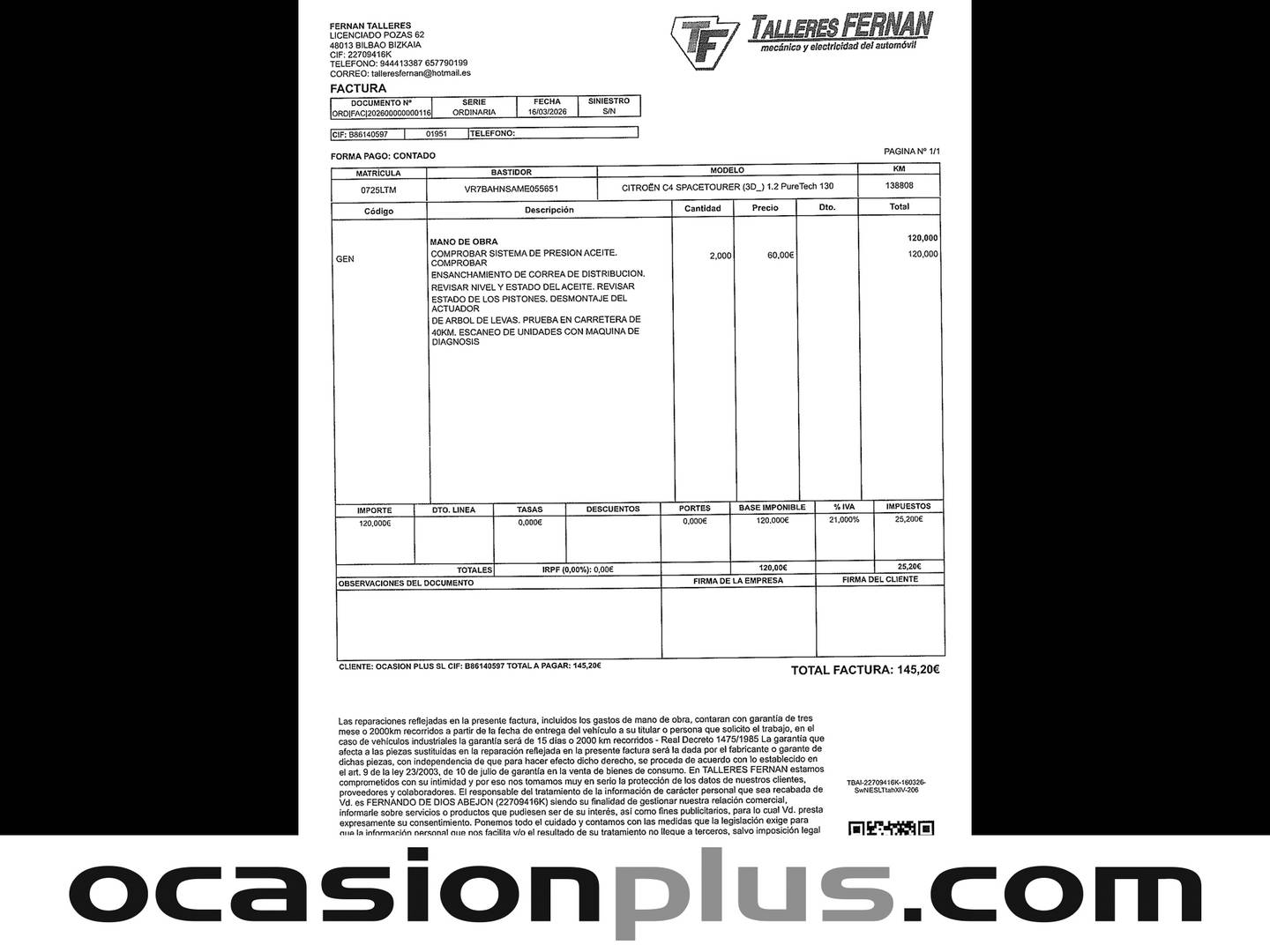 Foto del mantenimiento del Citroën C4 Citroen C4 PureTech 130 S&S Shine (130 CV)