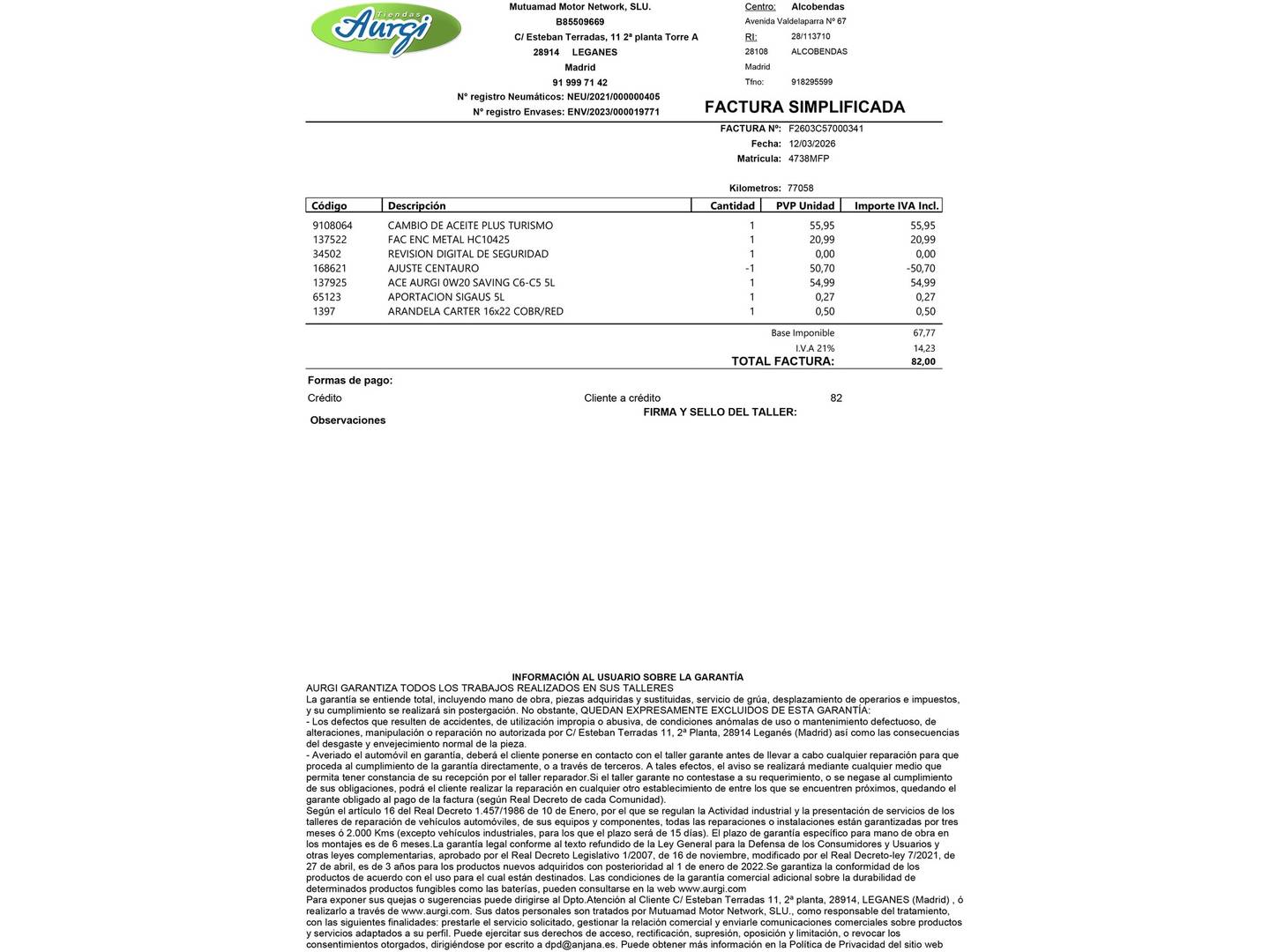 Foto del mantenimiento del Ford Puma Ford Puma 1.0 EcoBoost MHEV ST-Line X (125 CV)