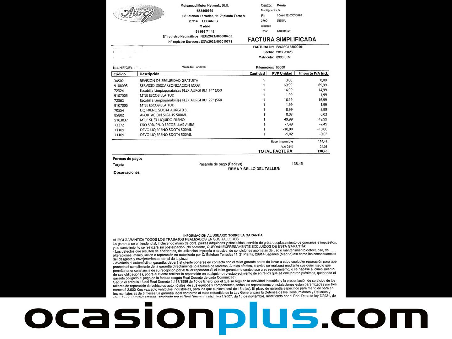 Foto del mantenimiento del Nissan JUKE Nissan Juke DIG-T Acenta (115 CV)