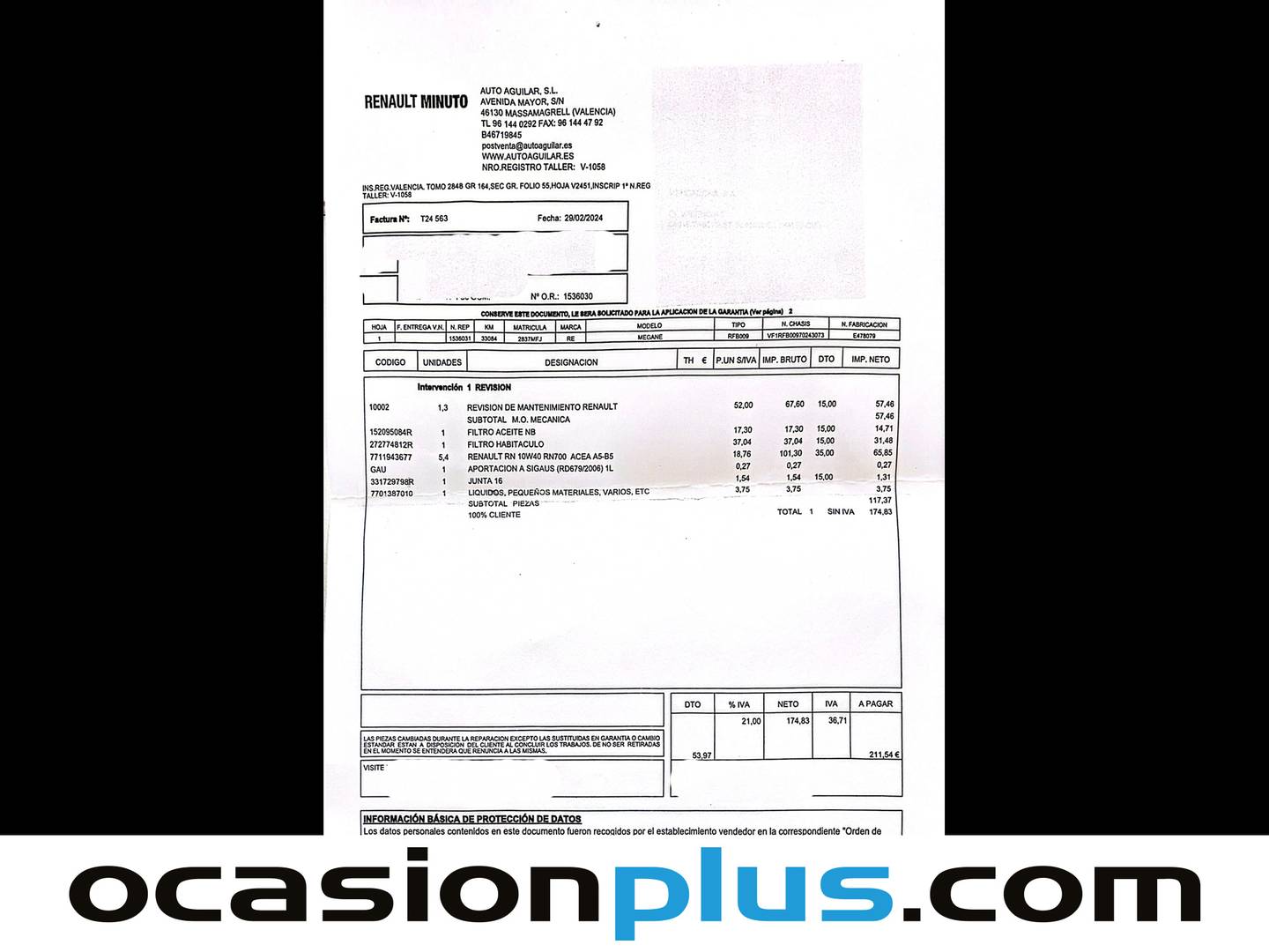 Foto del mantenimiento del Renault Mégane Renault Megane Sport Tourer Techno TCe  (140 CV) EDC GPF