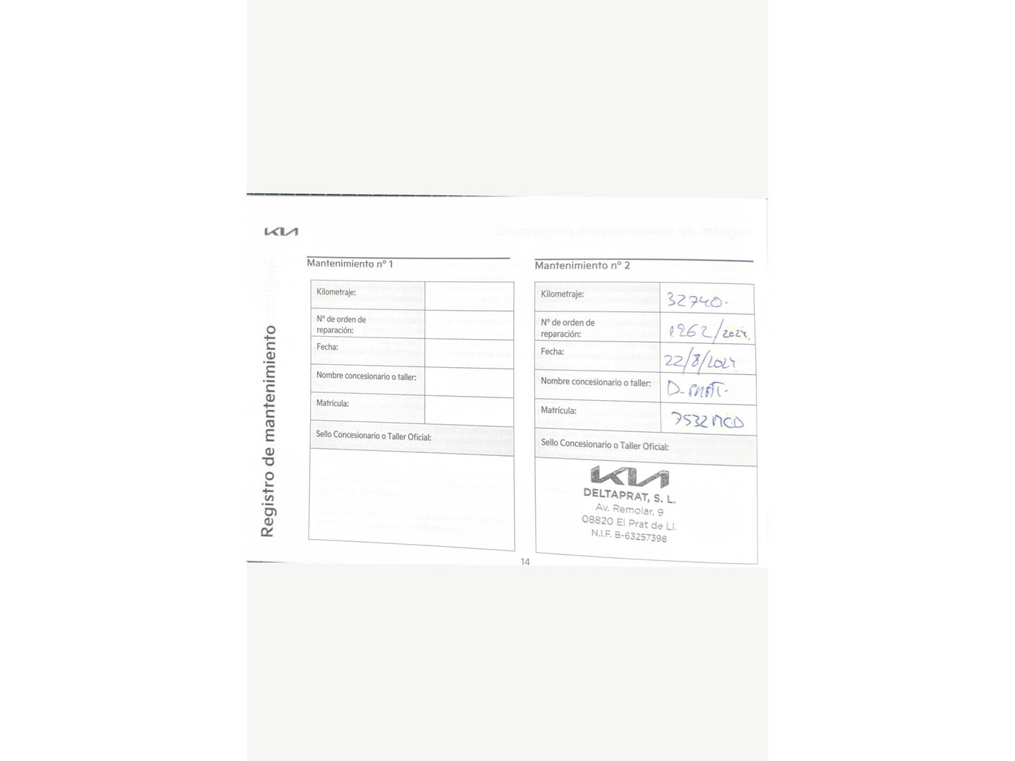 Foto del mantenimiento del KIA Rio KIA Rio 1.0 T-GDi MHEV iMT Drive (100 CV)