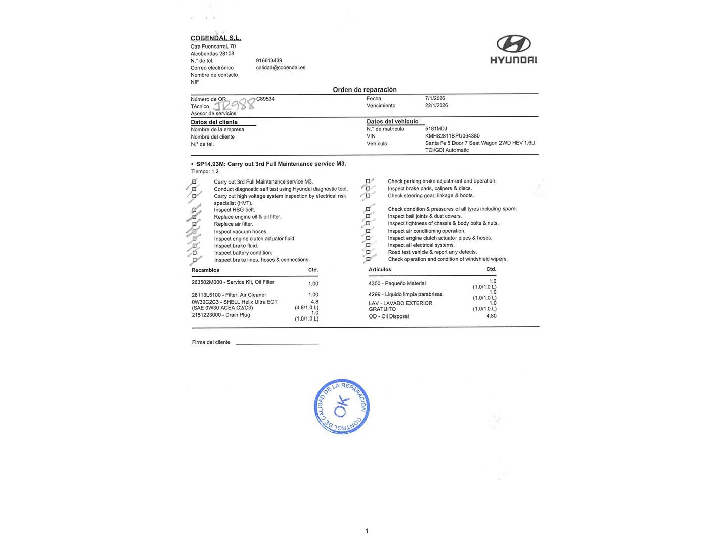 Foto Hyundai Santa Fe Hyundai Santa Fe 1.6 TGDi HEV Klass 4x2 Auto (230 CV) 7 Plazas