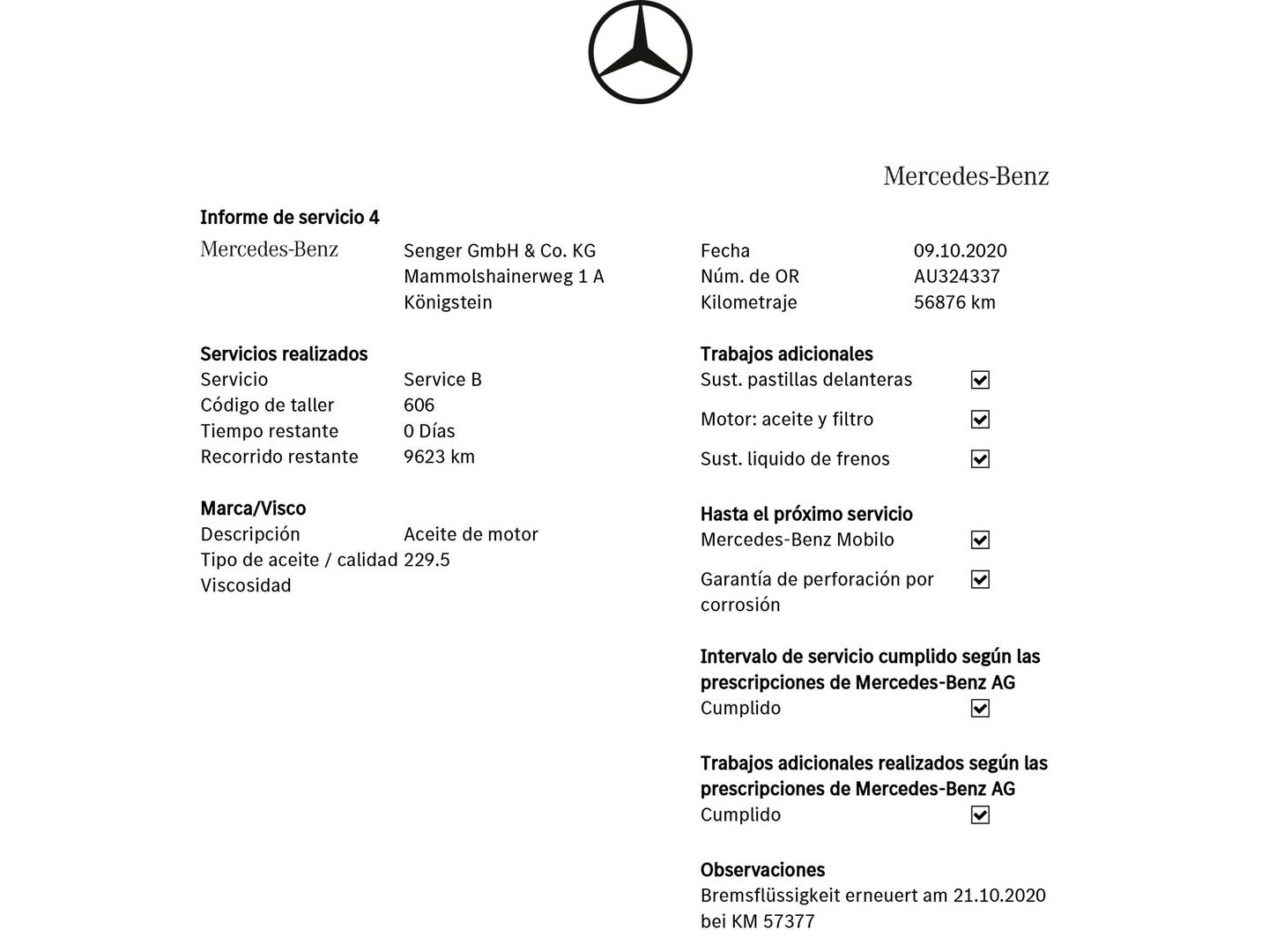 Foto del mantenimiento del Mercedes Clase A Mercedes Clase A 180 Urban (122 CV)