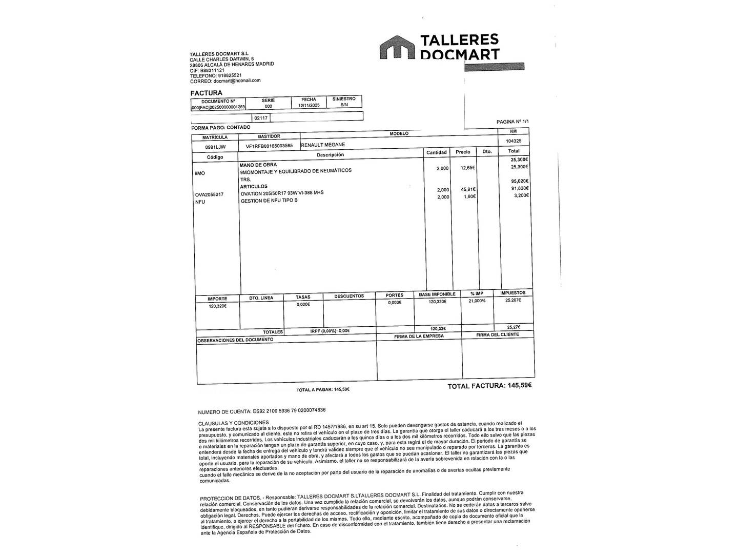 Foto del mantenimiento del Renault Mégane Renault Megane Zen Blue dCi (115 CV) EDC