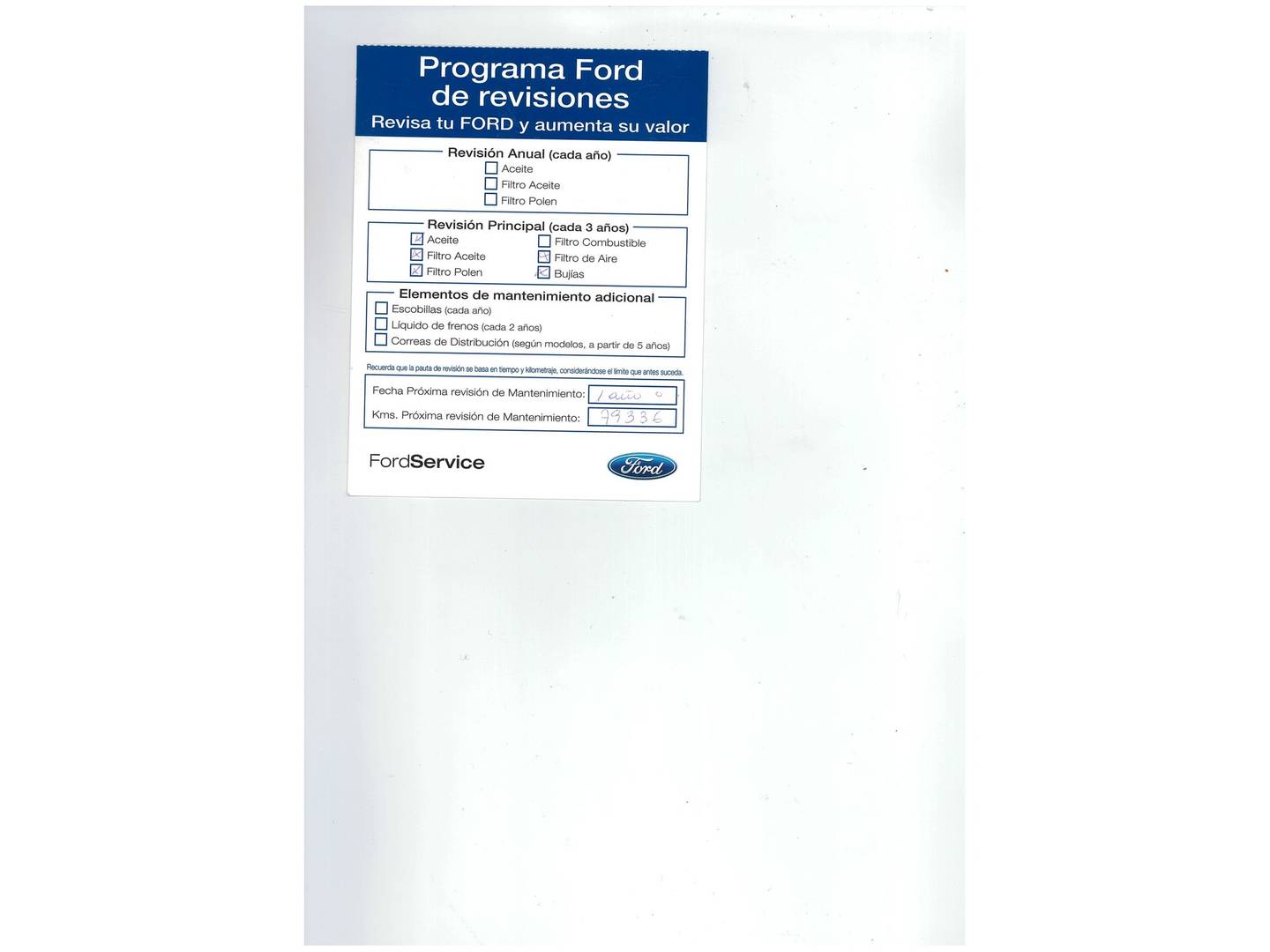 Foto del mantenimiento del Ford Focus Ford Focus 1.6 TI-VCT Sport (115 CV)