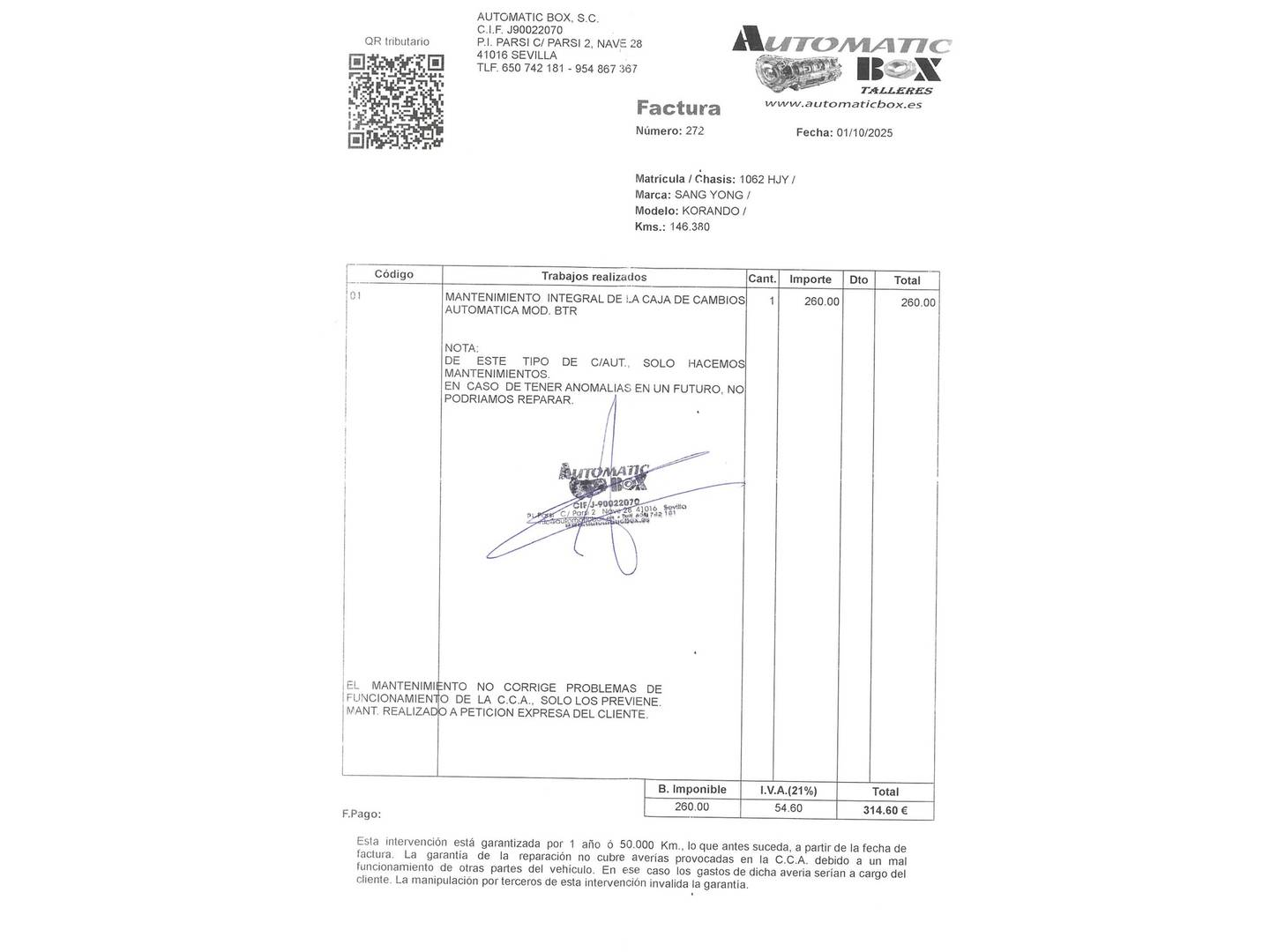 Foto del mantenimiento del SsangYong Korando Ssangyong Korando D20T Limited Plus Auto 4x4 (175 CV)