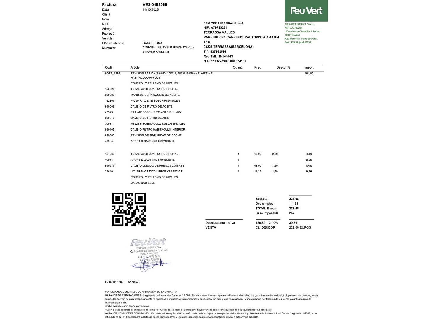 Foto del mantenimiento del Citroën Jumpy Citroën Jumpy Furgon BlueHDi 100 Talla M (102 CV)