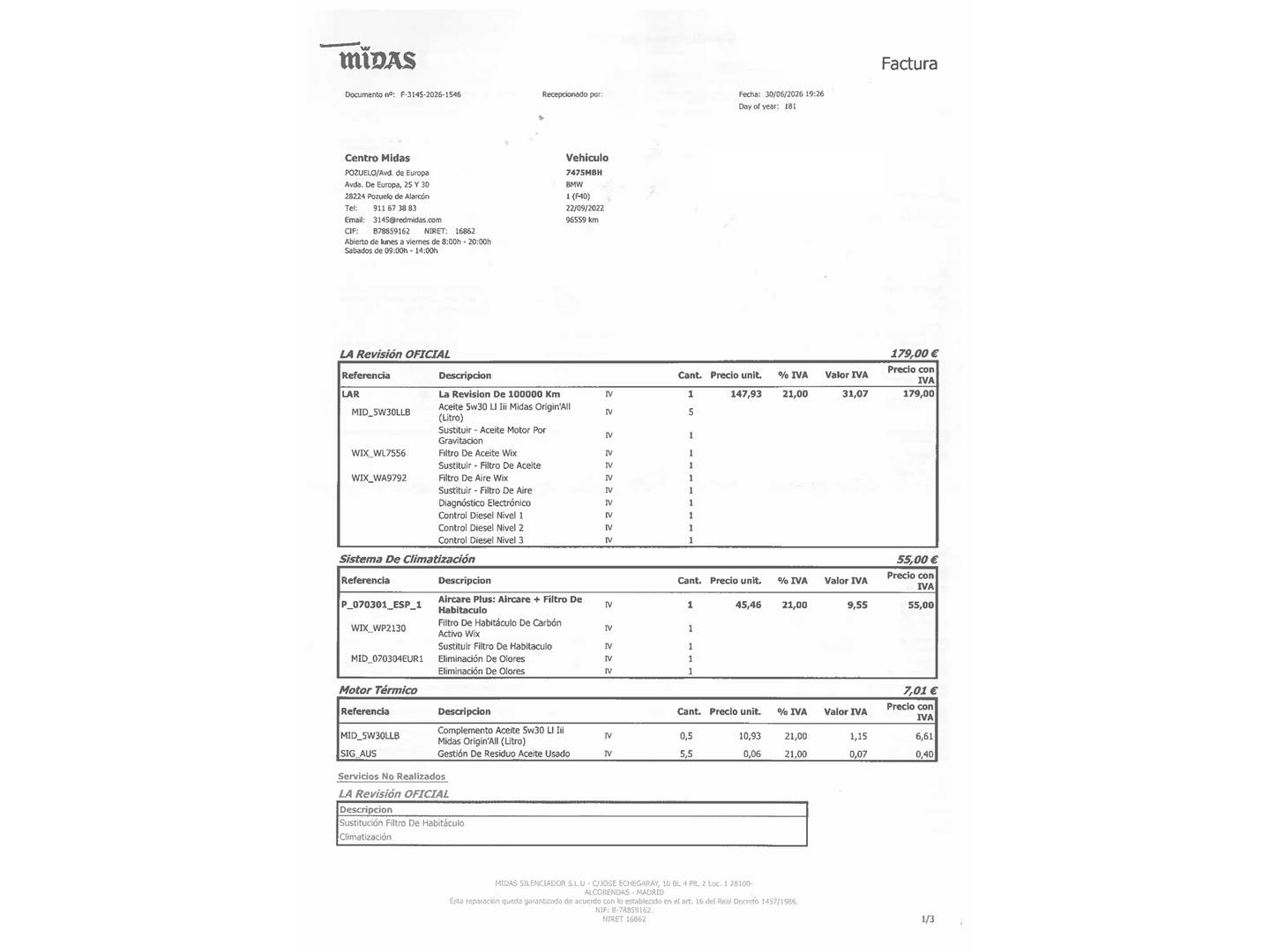 Foto del mantenimiento del BMW Serie 1 BMW Serie 1 118d (150 CV)