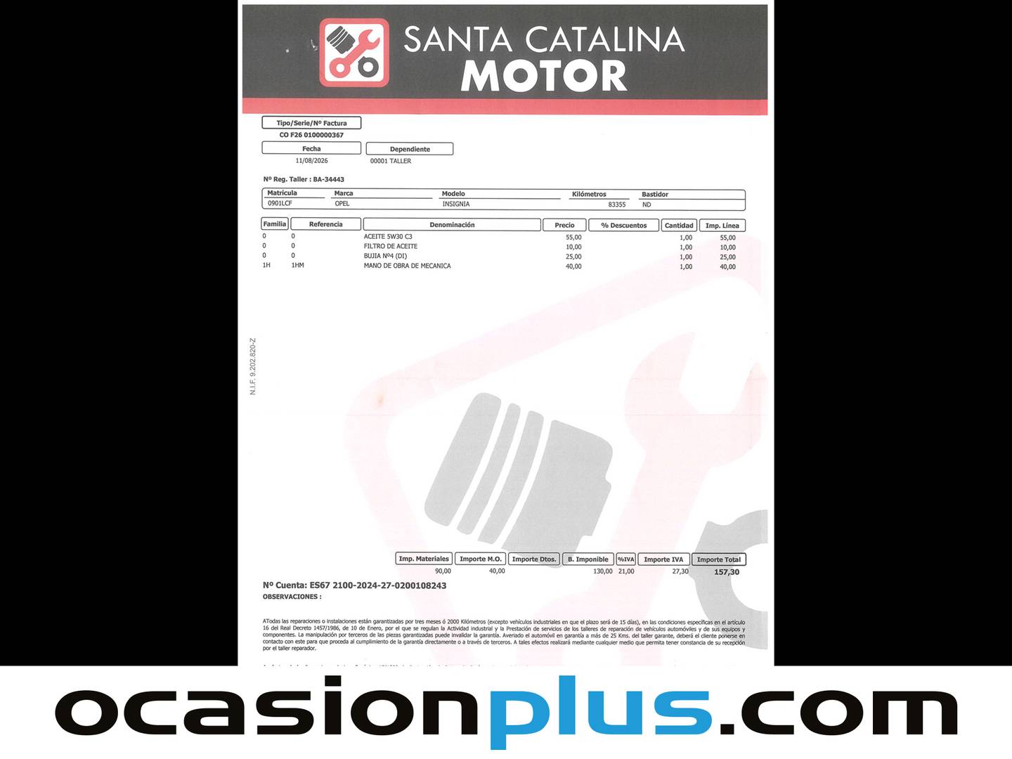 Foto del mantenimiento del Opel Insignia Opel Insignia Sports Tourer 1.6 CDTI D Innovation (136 CV)