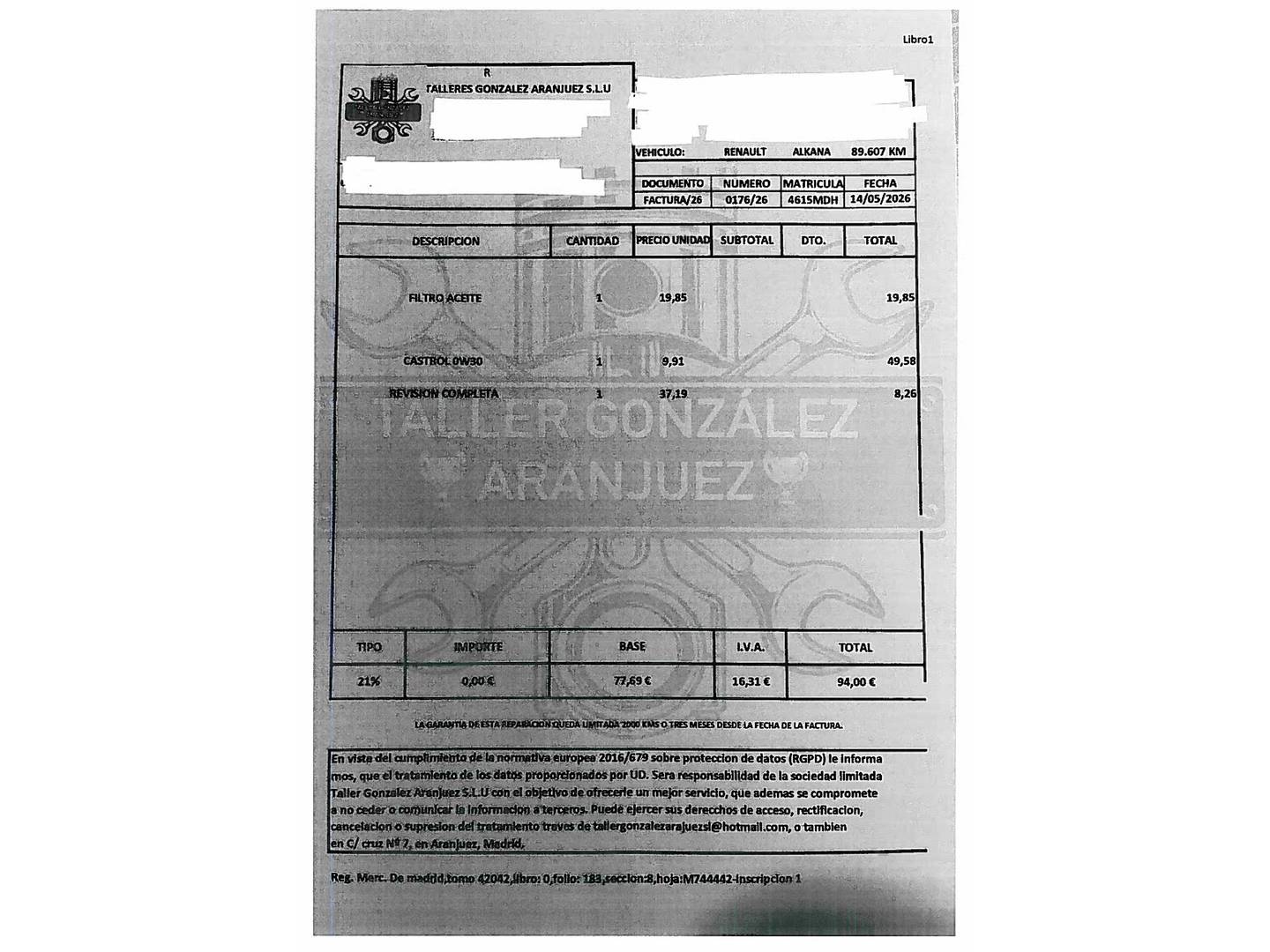 Foto del mantenimiento del Renault Arkana Renault Arkana Techno E-Tech full hybrid (145 CV)
