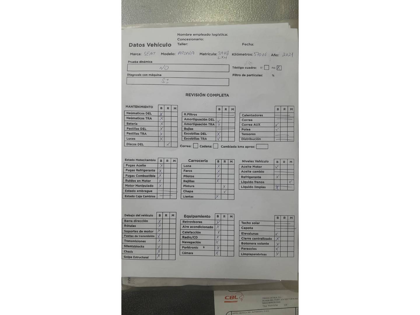 Foto del mantenimiento del Seat Arona Seat Arona 1.0 TSI S&S Xperience DSG (110 CV)