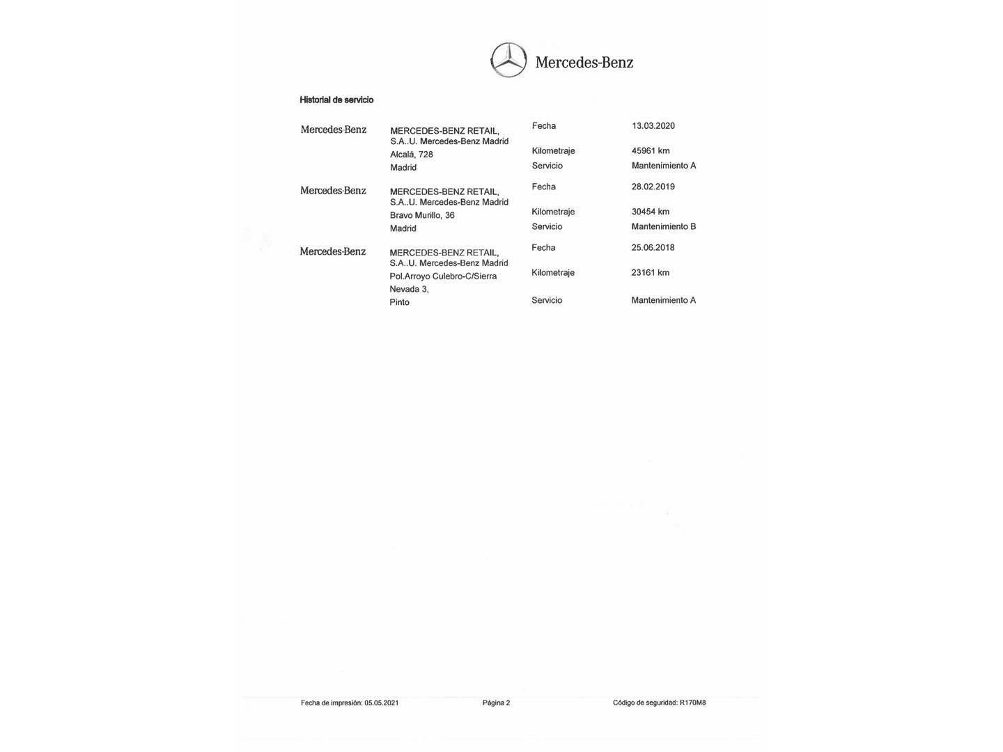 Foto del mantenimiento del Mercedes Clase B Mercedes Clase B 200 d (136 CV)