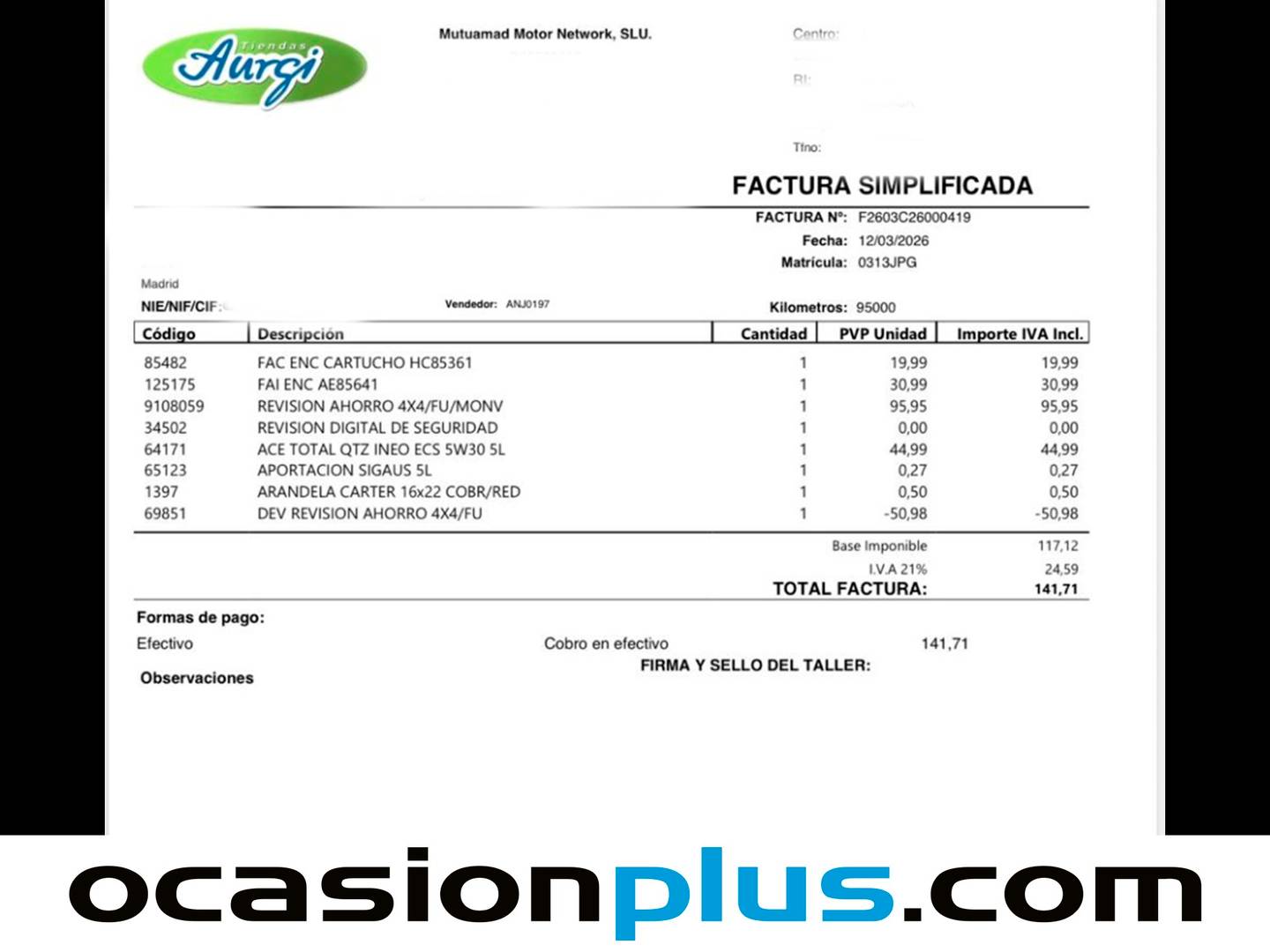 Foto del mantenimiento del Peugeot 2008 Peugeot 2008 BlueHDi 100 Style (100 CV)