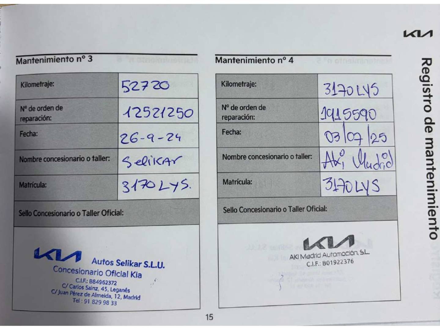 Foto del mantenimiento del KIA Rio KIA Rio 1.0 T-GDi MHEV iMT Drive Pack Sport (100 CV)