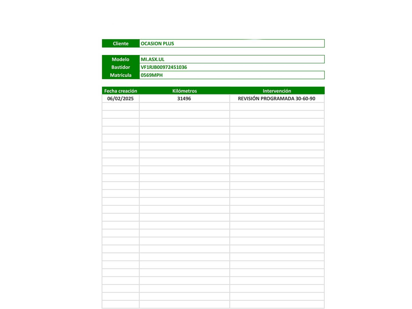 Foto del certificado del Mitsubishi ASX Mitsubishi ASX 100T Motion (91 CV)