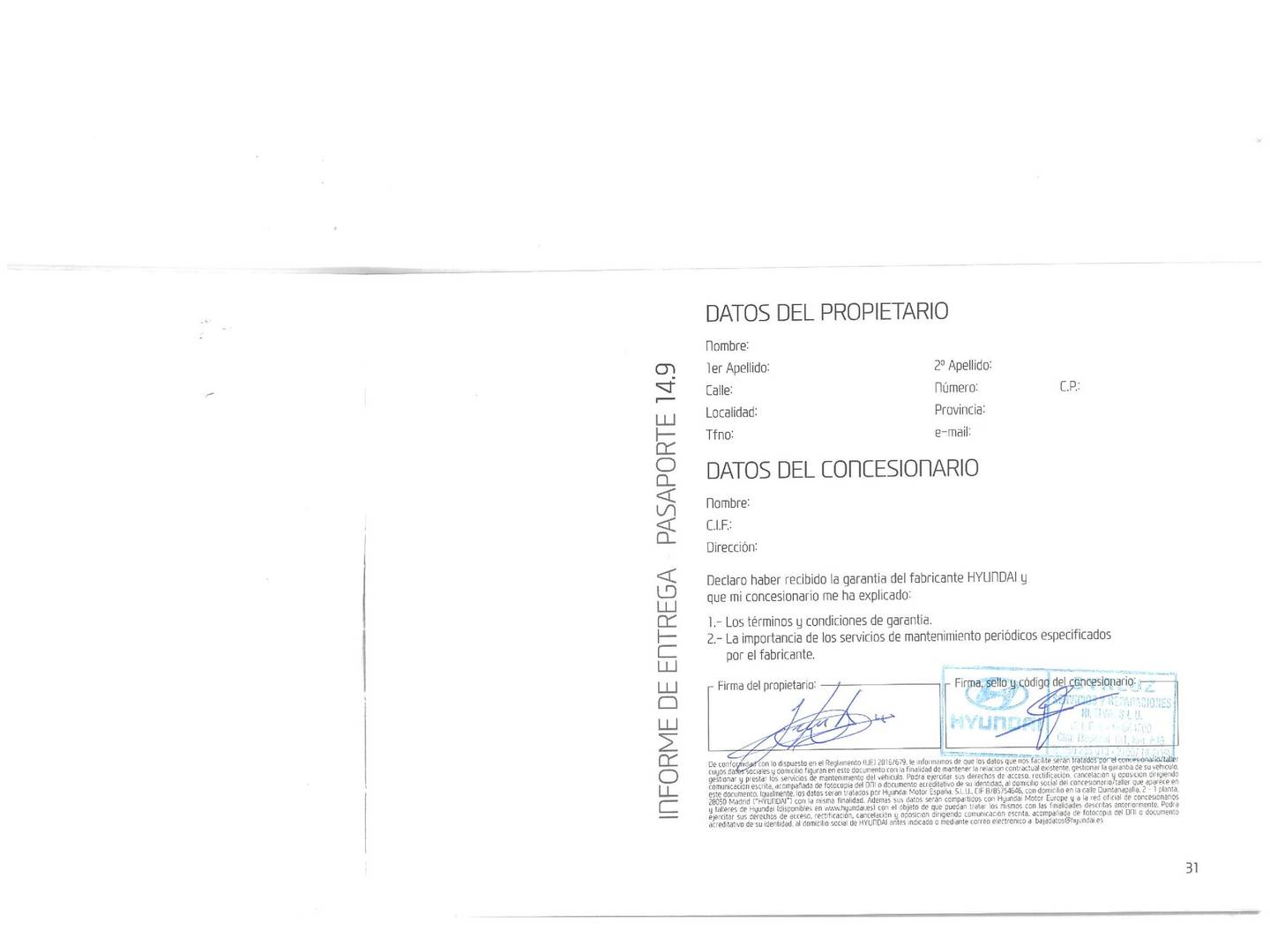 Foto del mantenimiento del Hyundai Tucson Hyundai Tucson 1.6 TGDI HEV Maxx Auto (230 CV)
