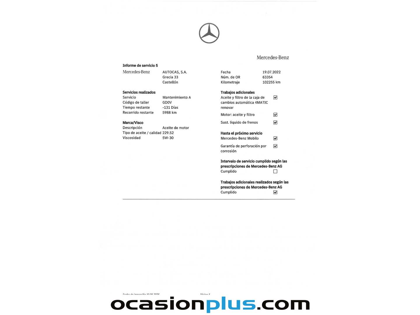 Foto del mantenimiento del Mercedes Clase C Mercedes Clase C C 200 d Avantgarde (136 CV)