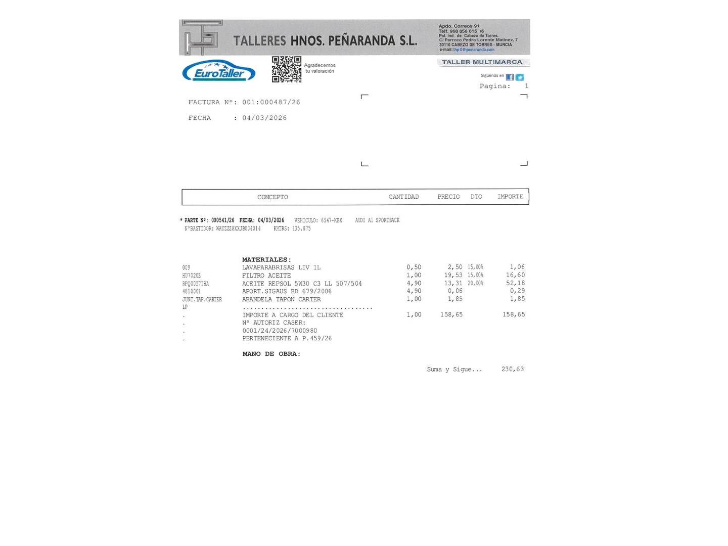 Foto del mantenimiento del Audi A1 Audi A1 Sportback Adrenalin 1.6 TDI (116 CV) S tronic Pack S-Line