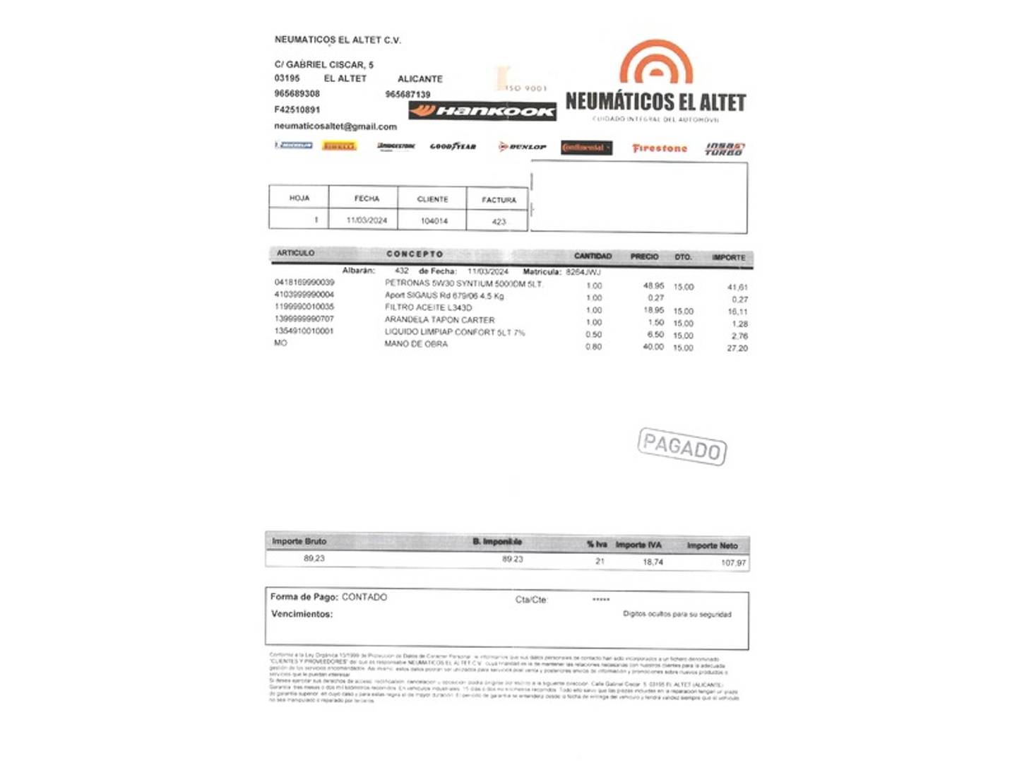 Foto del mantenimiento del Ford EcoSport Ford EcoSport 1.5 TDCi Titanium (95 CV)