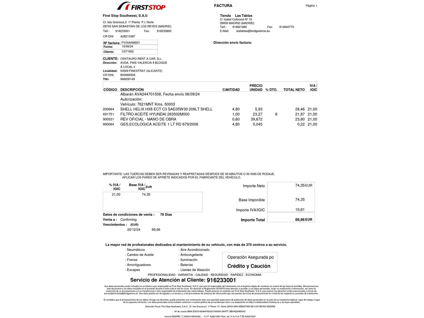 Foto del mantenimiento del Hyundai Tucson Hyundai Tucson 1.6 TGDI Klass 4x2 (150 CV)