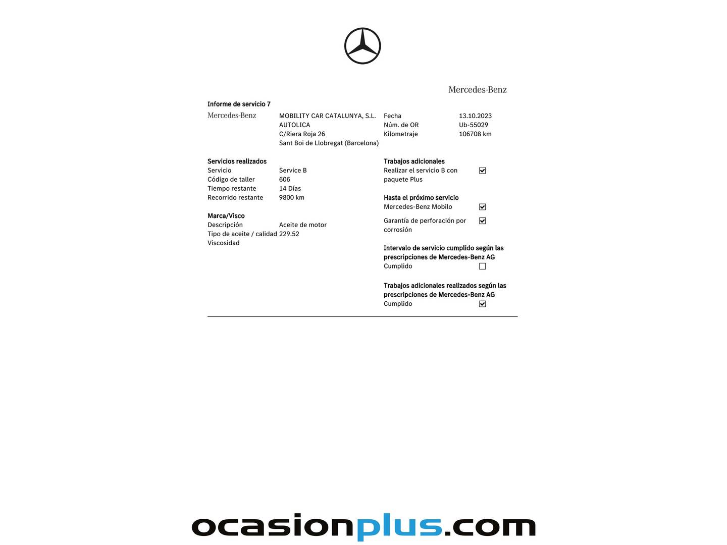 Foto del mantenimiento del Mercedes Clase A Mercedes Clase A 200 d AMG Line (136 CV)