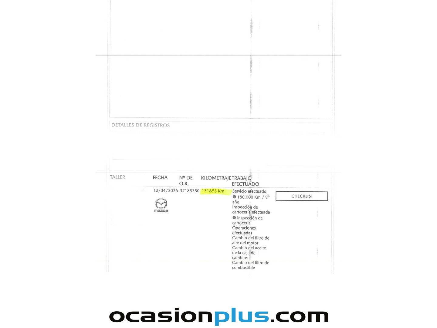 Foto del mantenimiento del Mazda CX-5 Mazda CX-5 2.2 DE Black Tech Edition 2WD (150 CV)