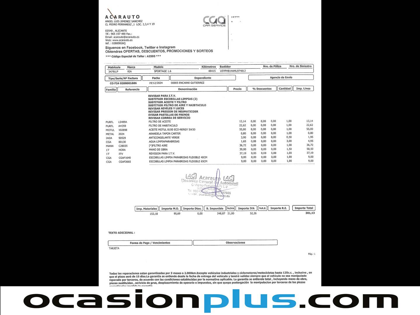 Foto del mantenimiento del KIA Sportage Kia Sportage 1.6 GDi Drive 4x2 (132 CV)