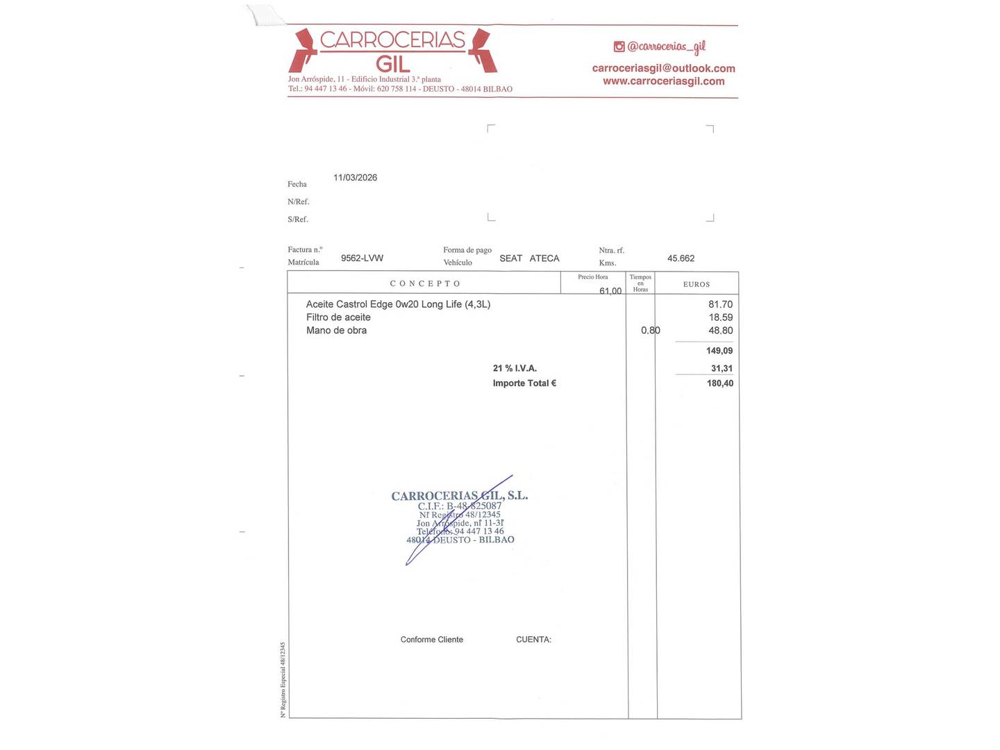 Foto del mantenimiento del Seat Ateca Seat Ateca 1.5 TSI X-Perience Go L (150 CV)