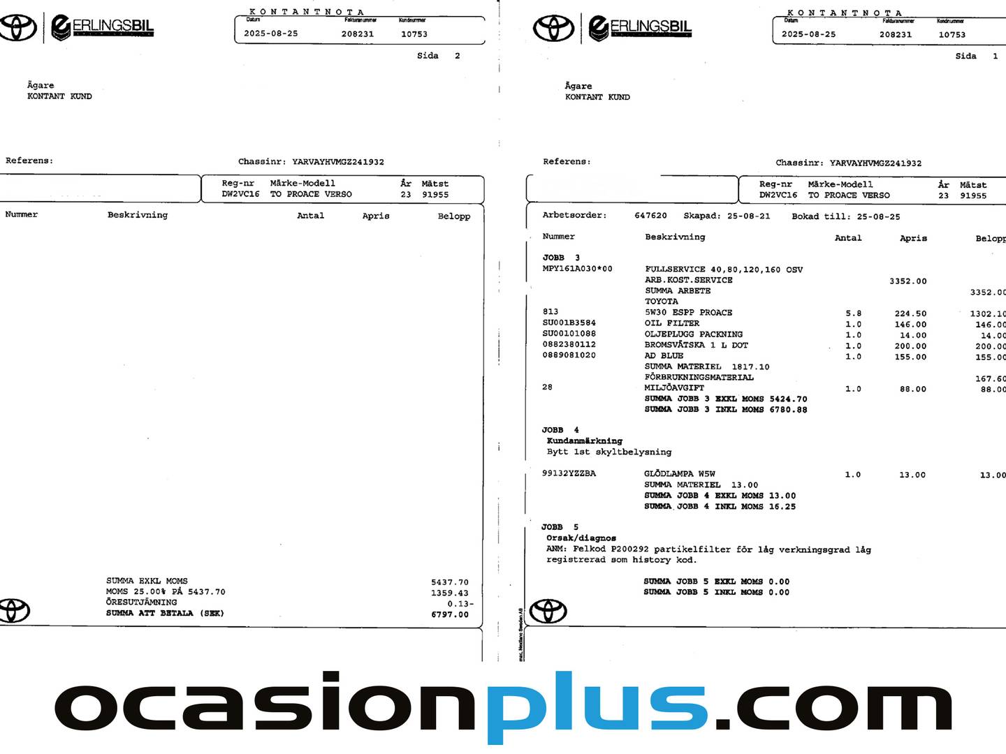 Foto del mantenimiento del Toyota Proace Verso Toyota Proace Verso 1.5D Shuttle VX L2 (120 CV) 9 Plazas