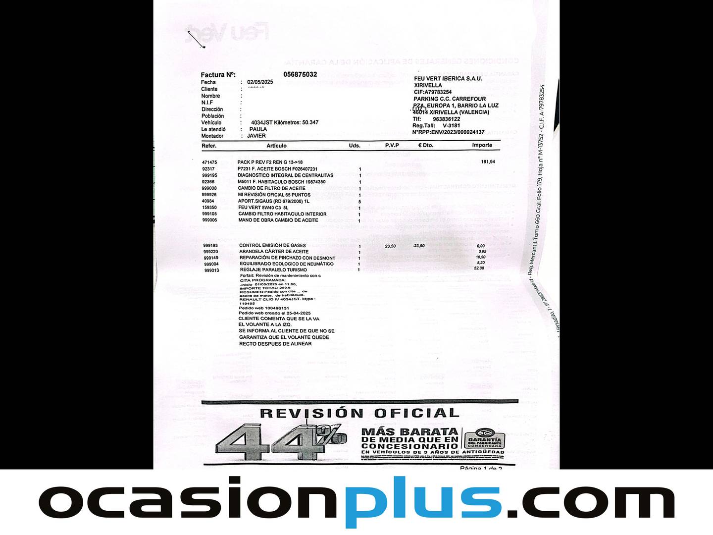 Foto del mantenimiento del Renault Clio Renault Clio Zen Energy TCe (120 CV) EDC  Pack GT Line