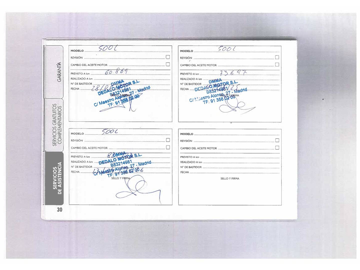 Foto del mantenimiento del Fiat 500L Fiat 500L 1.3 16v MultiJet II S&S Lounge Auto (95 CV)