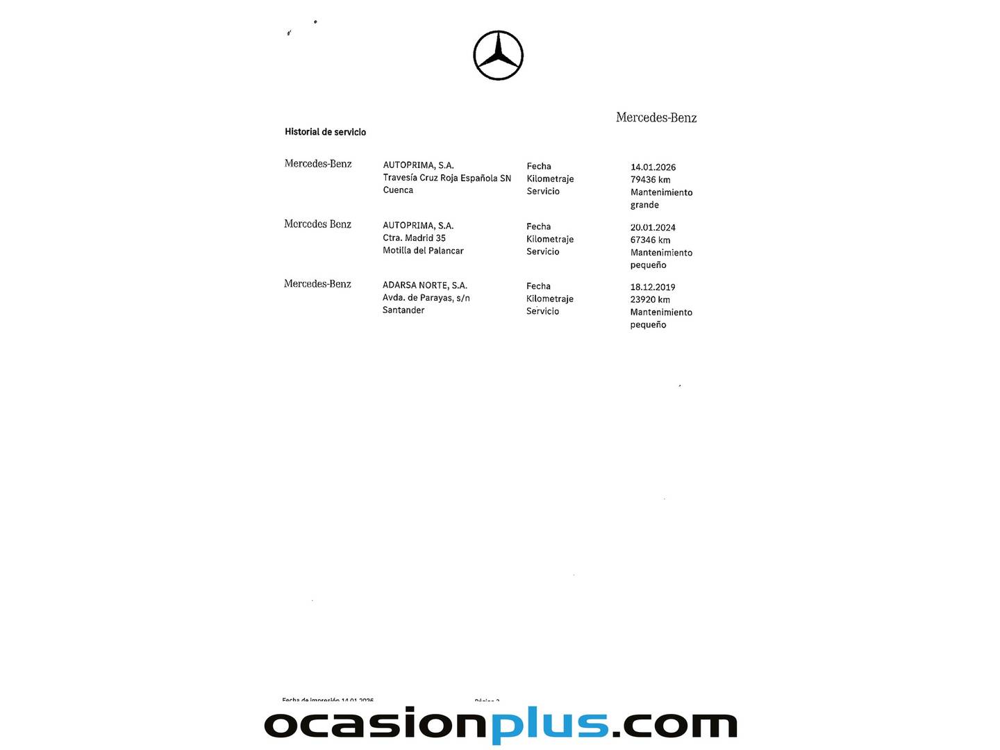 Foto del mantenimiento del Mercedes Vito Mercedes Vito Combi 114 CDI Tourer Base Larga (136 CV) 8 Plazas