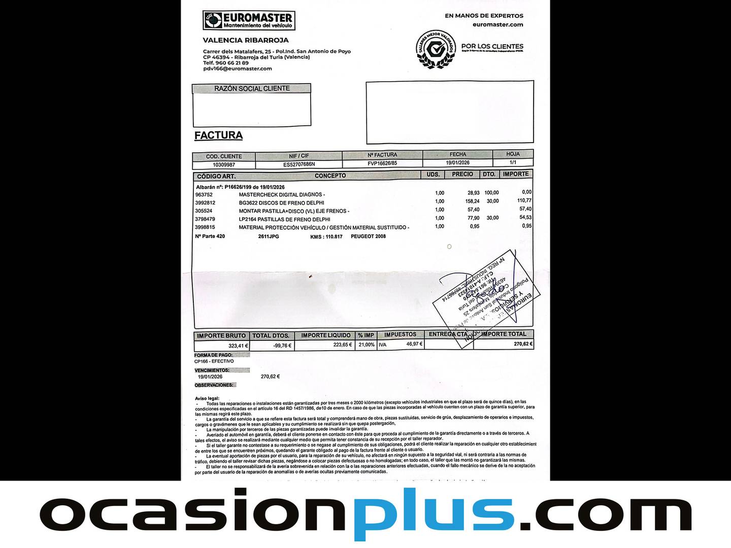 Foto del mantenimiento del Peugeot 2008 Peugeot 2008 PureTech 110 S&S Allure EAT6 (110 CV)
