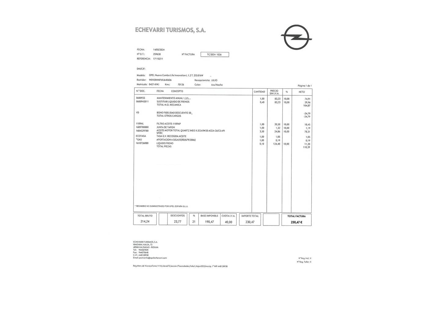 Opel Combo Life Opel Combo Life 1.2 Turbo S&S Innovation L (110 CV) km 0