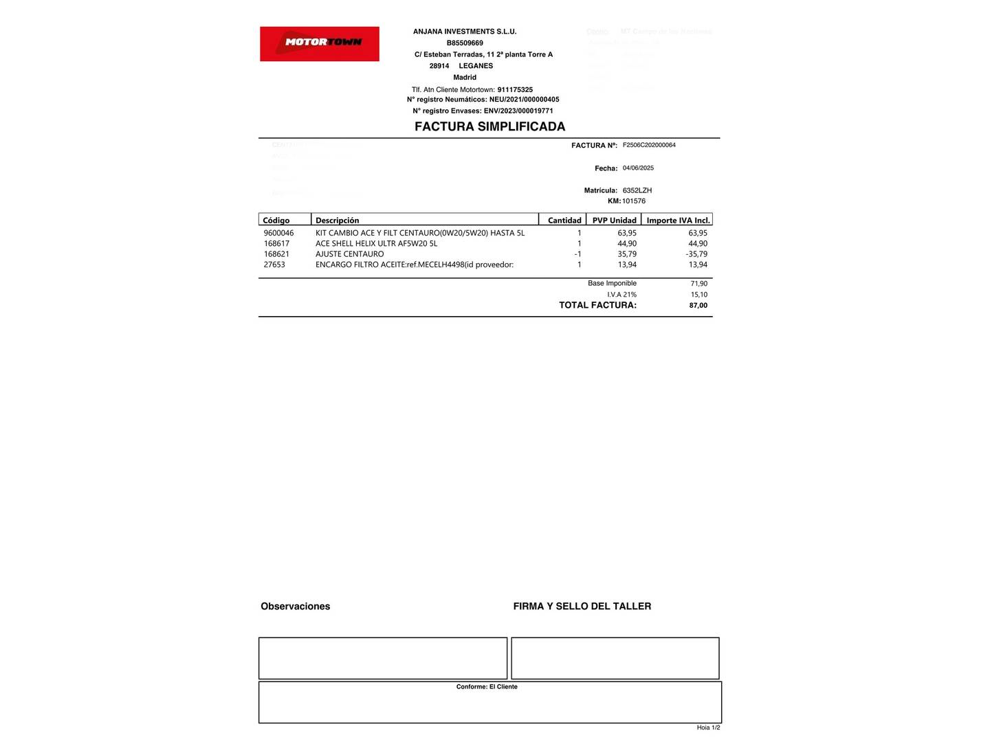Foto del mantenimiento del Ford Puma Ford Puma 1.0 EcoBoost MHEV Titanium Design (125 CV)
