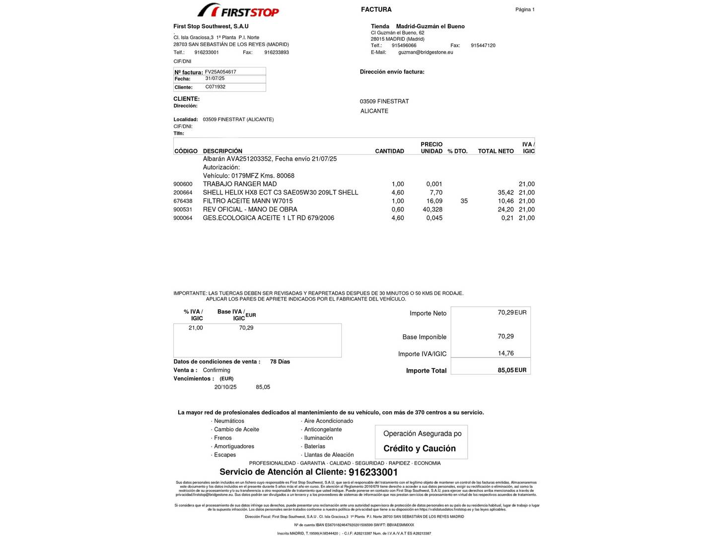 Foto del mantenimiento del Ford EcoSport Ford EcoSport 1.0T EcoBoost S&S ST Line (125 CV)