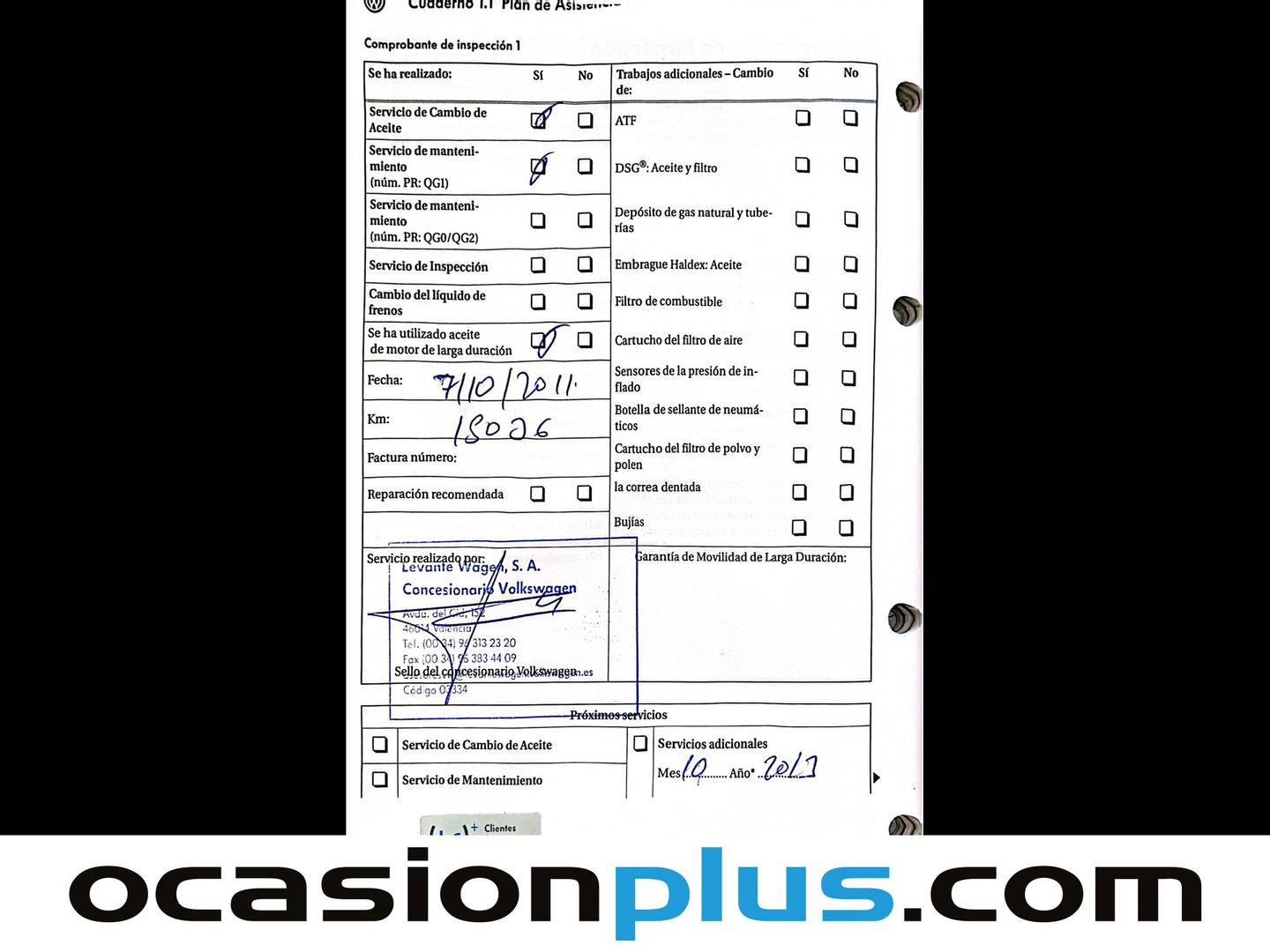 Foto del mantenimiento del Volkswagen Passat Volkswagen Passat Advance Plus 2.0 TDI DPF (110 CV)