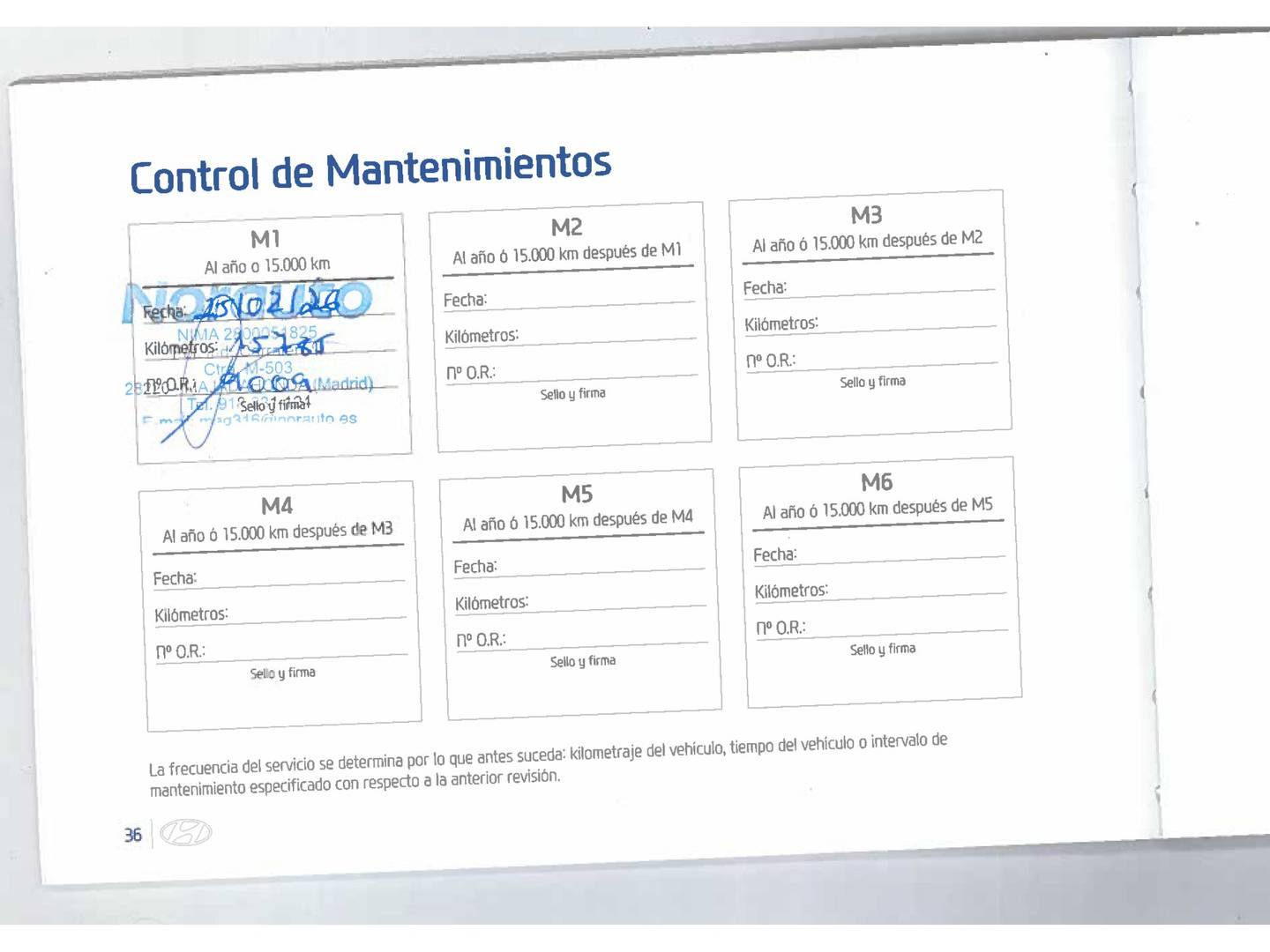 Foto del mantenimiento del Hyundai i30 Hyundai i30 1.0 TGDI 48V Klass (100 CV)