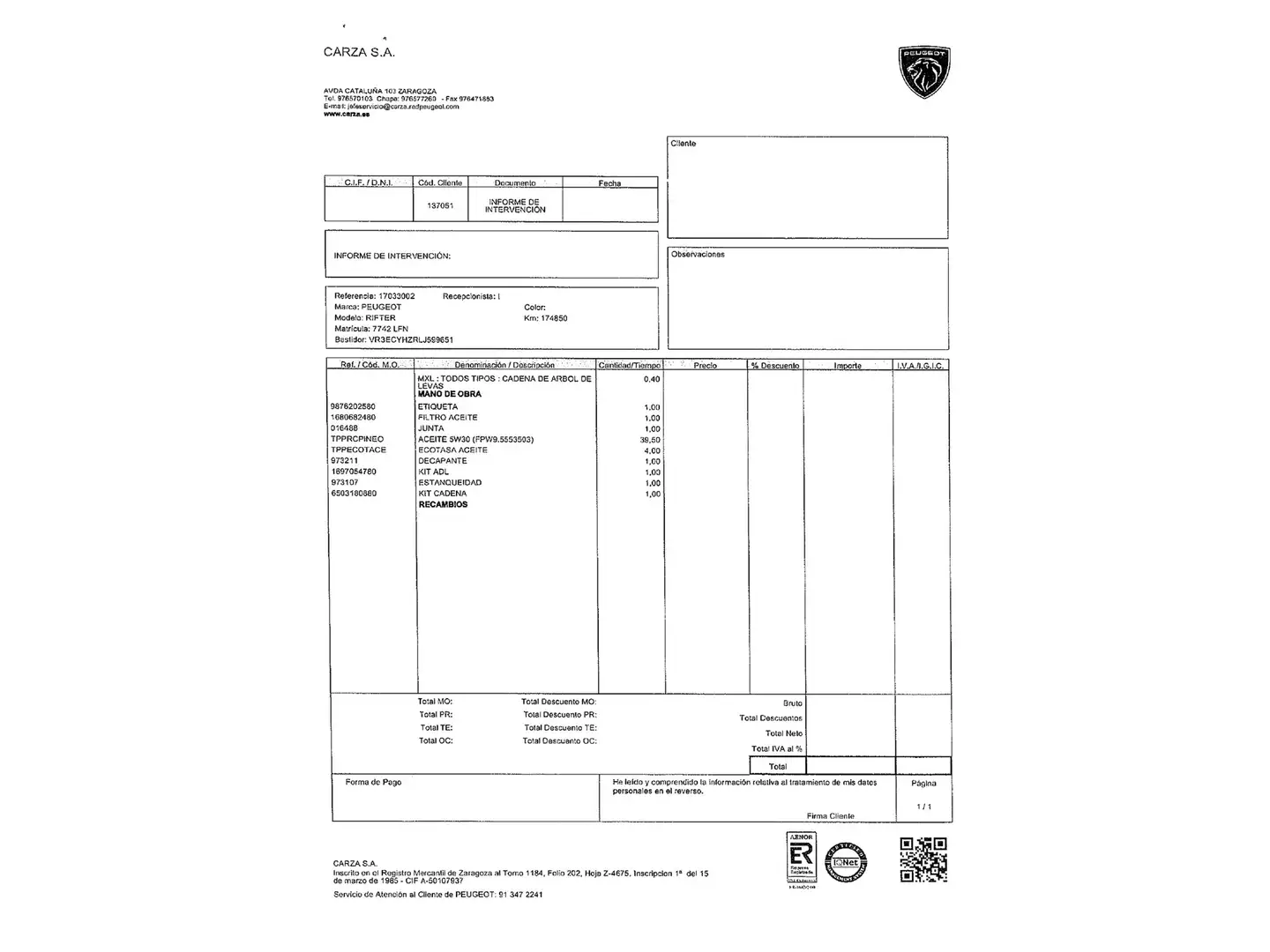 Foto Peugeot Rifter Peugeot Rifter BlueHDi 130 GT Line Standard EAT8 (130 CV)