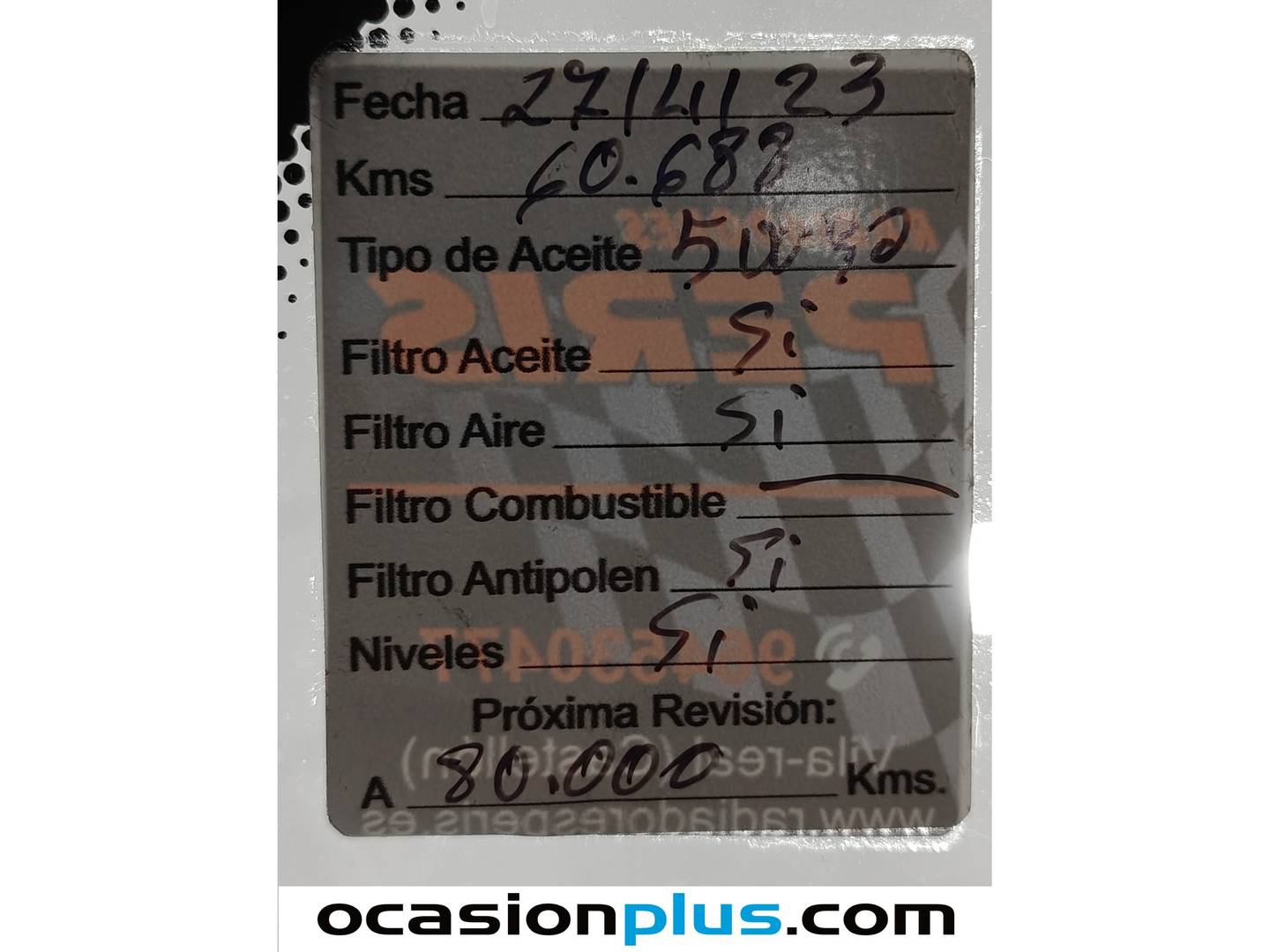 Foto del mantenimiento del BMW Serie 1 BMW Serie 1 116i (109 CV)