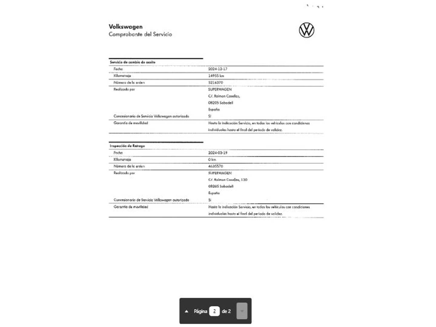 Foto del mantenimiento del Volkswagen T-Roc Volkswagen T-Roc R-Line 2.0 TDI (150 CV) DSG